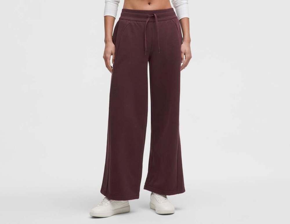 Lululemon Women's Size Small Burgundy Scuba Mid-Rise Wide Leg Pants - Y2K